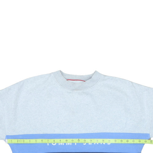 Tommy Jeans Women's Blue Colourblock Crew Neck Sweatshirt Size S