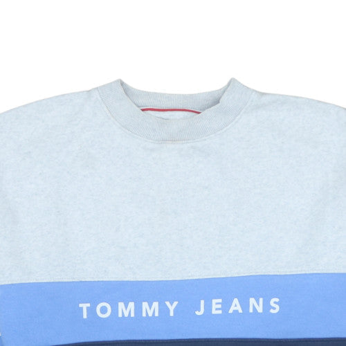 Tommy Jeans Women's Blue Colourblock Crew Neck Sweatshirt Size S
