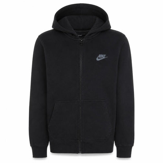 Front view of Nike Men's Black Full Zip Hoodie, size M, Fleece Sweatshirt