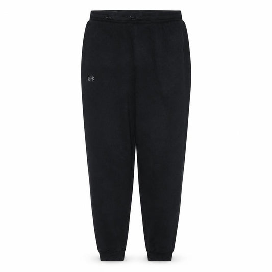 Front view of Under Armour Men's Black Fleece Jogger Trousers, size M