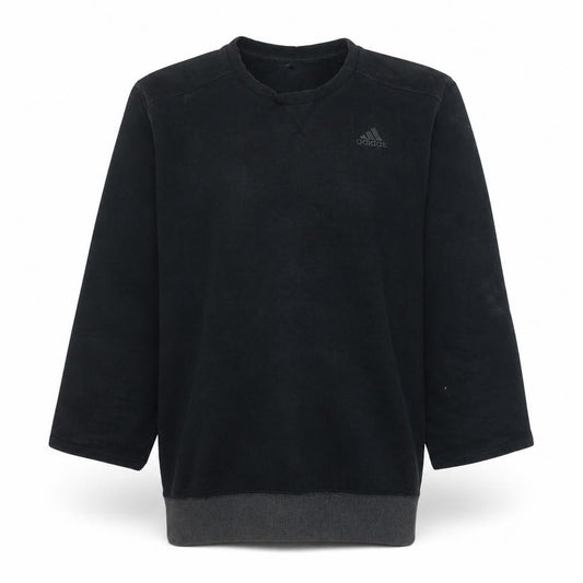 Front view of Adidas Men's Black Fleece Pullover Sweatshirt, size M