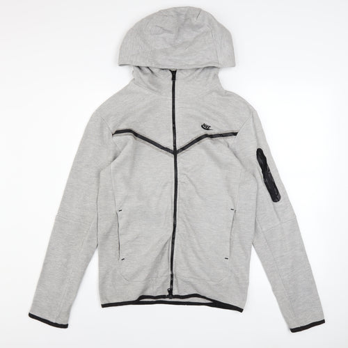 Nike Men's Grey Full Zip Hoodie Size S Lightweight Jersey