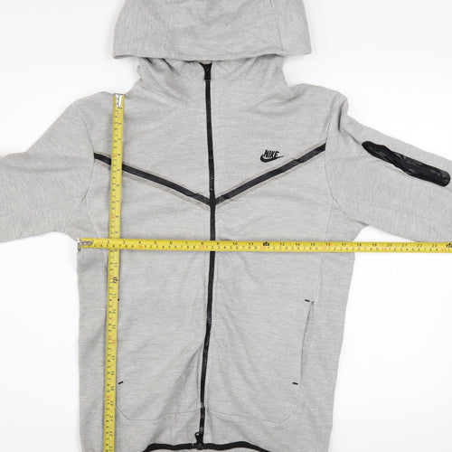Nike Men's Grey Full Zip Hoodie Size S Lightweight Jersey