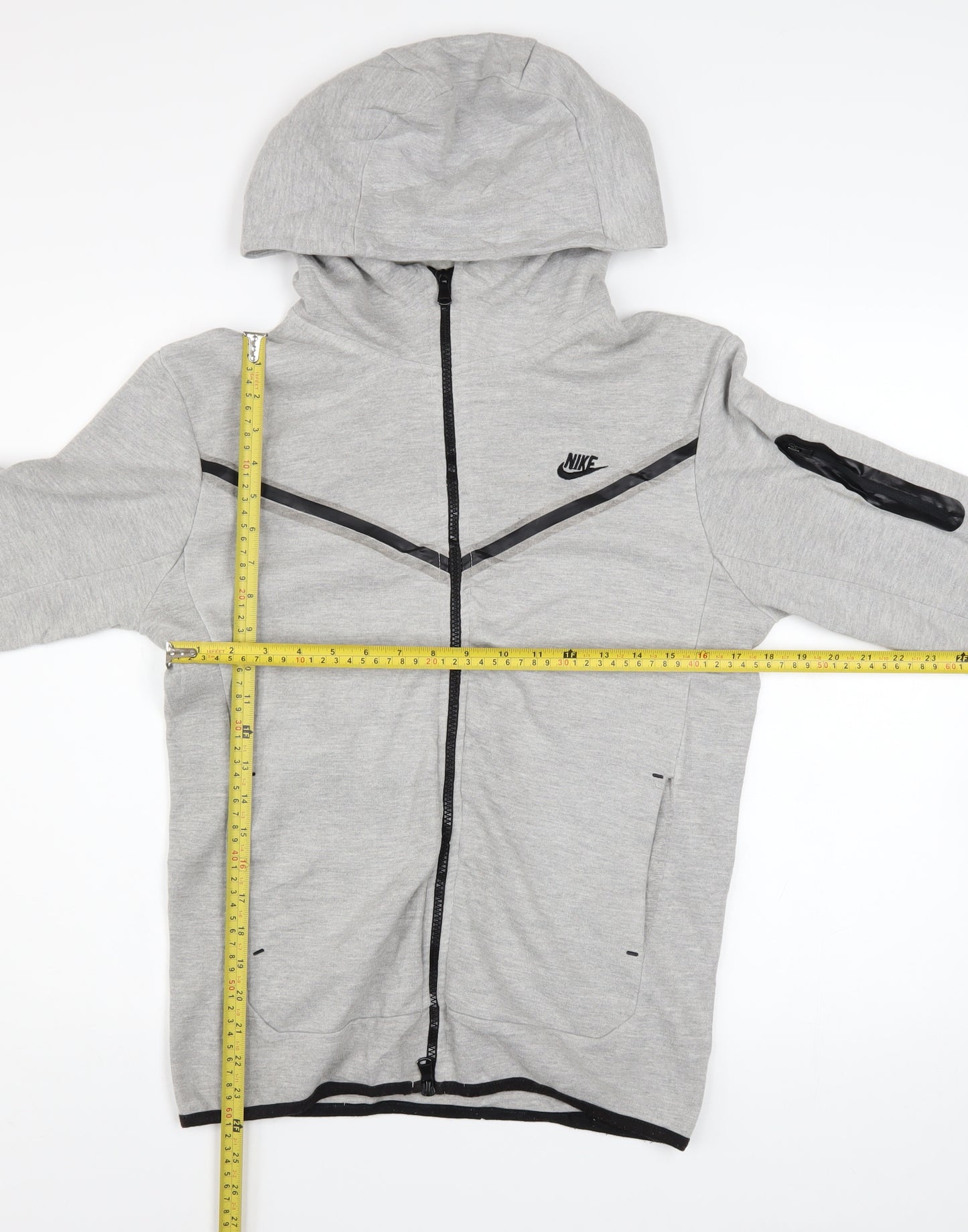 Nike Men's Grey Full Zip Hoodie Size S Lightweight Jersey