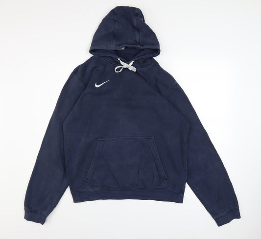 Nike Men’s Blue Pullover Hoodie Small Fleece Sports Logo Sweatshirt