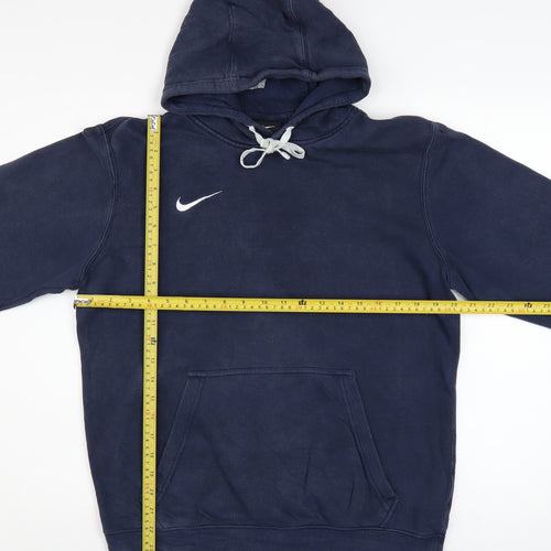 Nike Men’s Blue Pullover Hoodie Small Fleece Sports Logo Sweatshirt