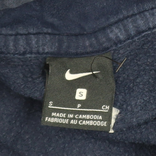 Nike Men’s Blue Pullover Hoodie Small Fleece Sports Logo Sweatshirt