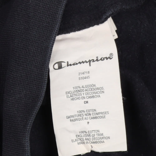 Champion Men's Black Small Pullover Hoodie with Embroidered Logo