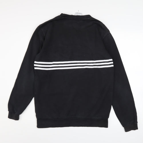 Adidas Mens Black Crew Neck Graphic Logo Sweatshirt Size M