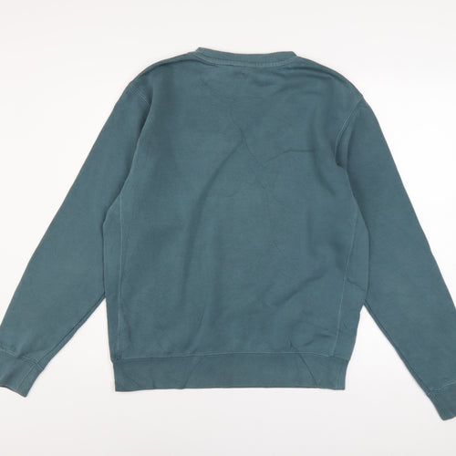 Nike Men's Green Pullover Sweatshirt Small Logo Crew Neck Fleece