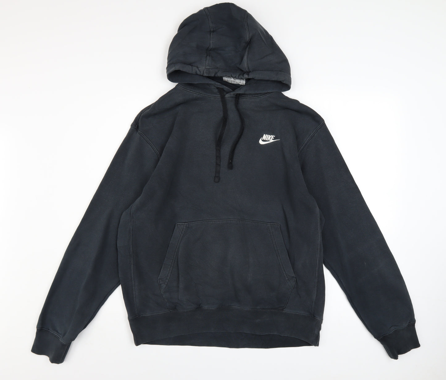 Nike Men's Black Hoodie M Pullover Cotton Blend Logo Sporty