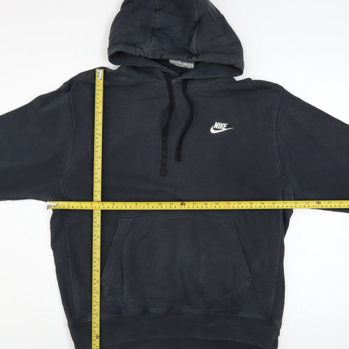 Nike Men's Black Hoodie M Pullover Cotton Blend Logo Sporty
