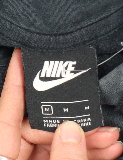 Nike Men's Black Hoodie M Pullover Cotton Blend Logo Sporty