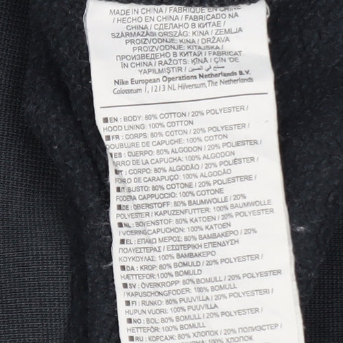 Nike Men's Black Hoodie M Pullover Cotton Blend Logo Sporty