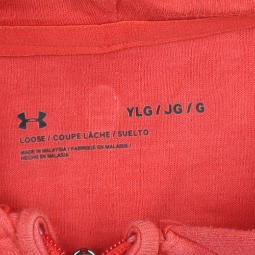 Under Armour Boys Red 1/4 Zip Pullover Hoodie Size 158