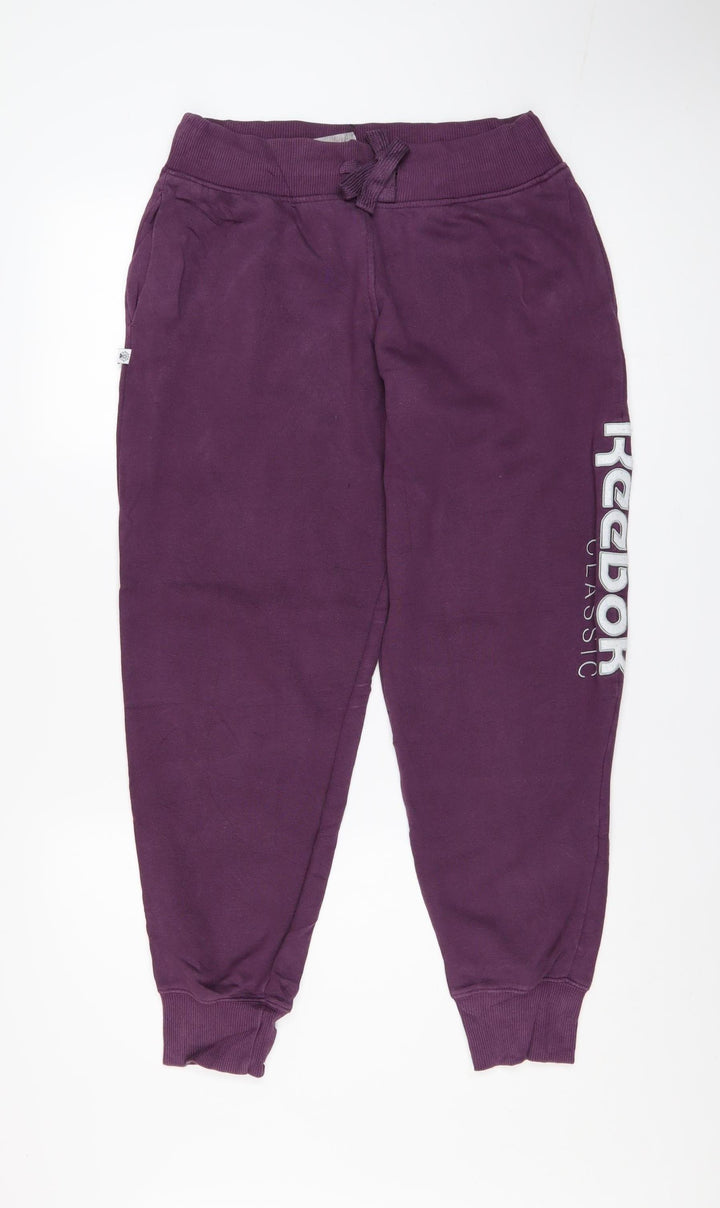 Reebok Classic Womens Purple Jogger Sweatpants S Cotton Blend