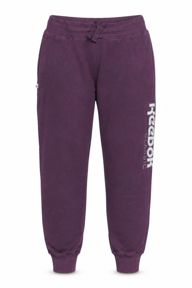 Front view of Reebok Classic women’s purple jogger sweatpants s cotton blend