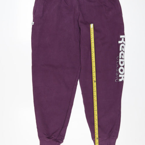 Reebok Classic Womens Purple Jogger Sweatpants S Cotton Blend