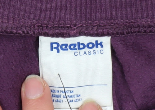 Reebok Classic Womens Purple Jogger Sweatpants S Cotton Blend