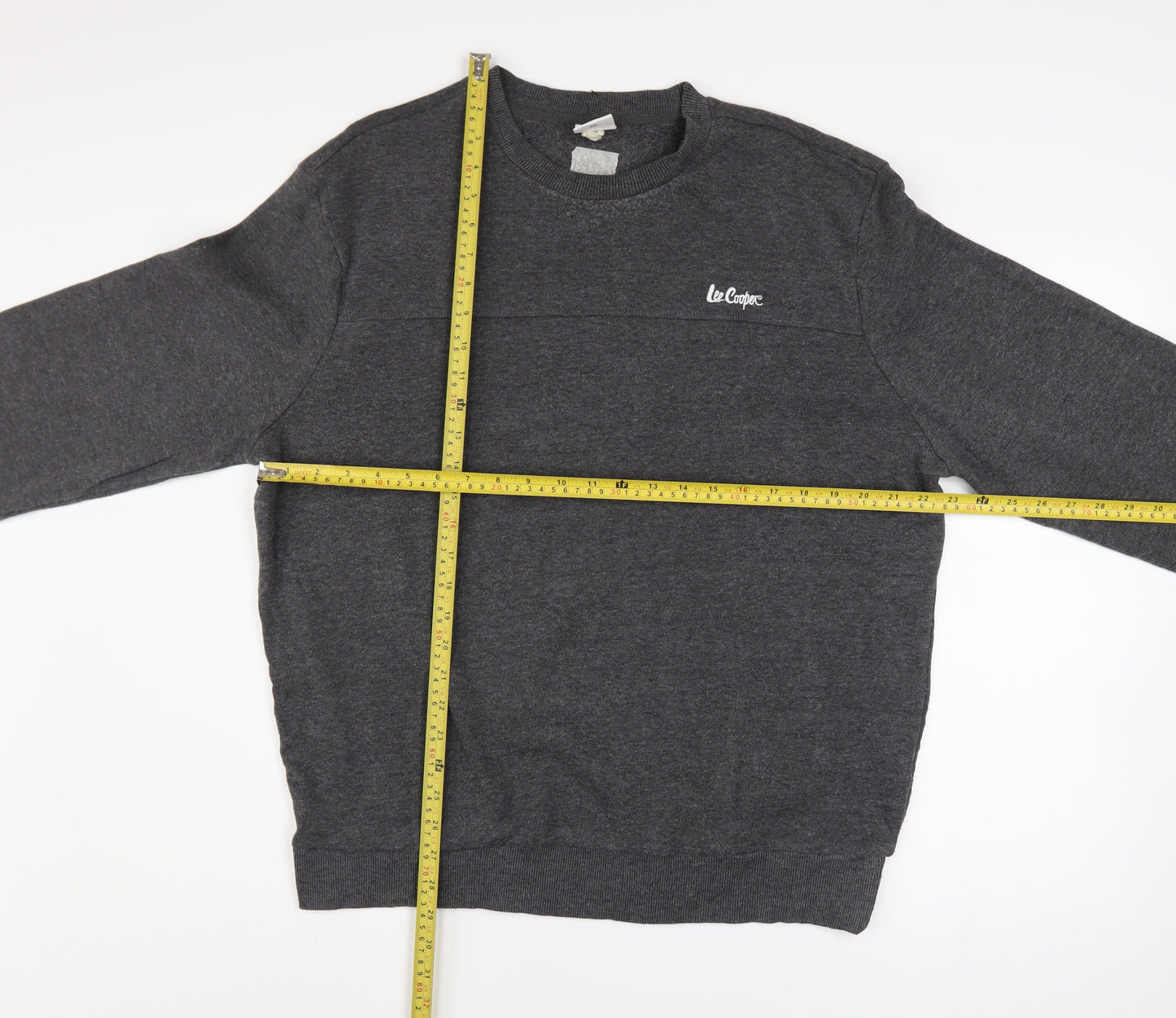 Lee Cooper Mens Charcoal Grey XL Crew Neck Pullover Sweatshirt