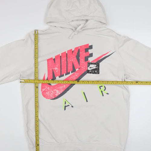 Nike Air Men's White Pullover Hoodie L Graphic Logo Sportswear