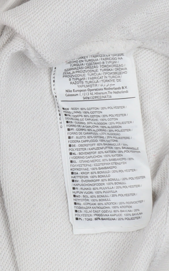 Nike Air Men's White Pullover Hoodie L Graphic Logo Sportswear
