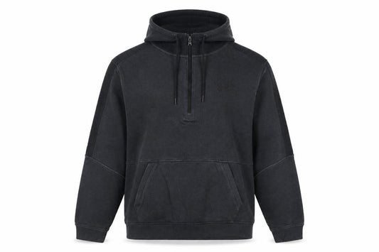 Front view of Under Armour Men's Black L 1/4 Zip Pullover Hoodie