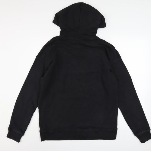 Adidas Womens Black Hoodie UK 8 Pullover Cotton Logo Sweatshirt