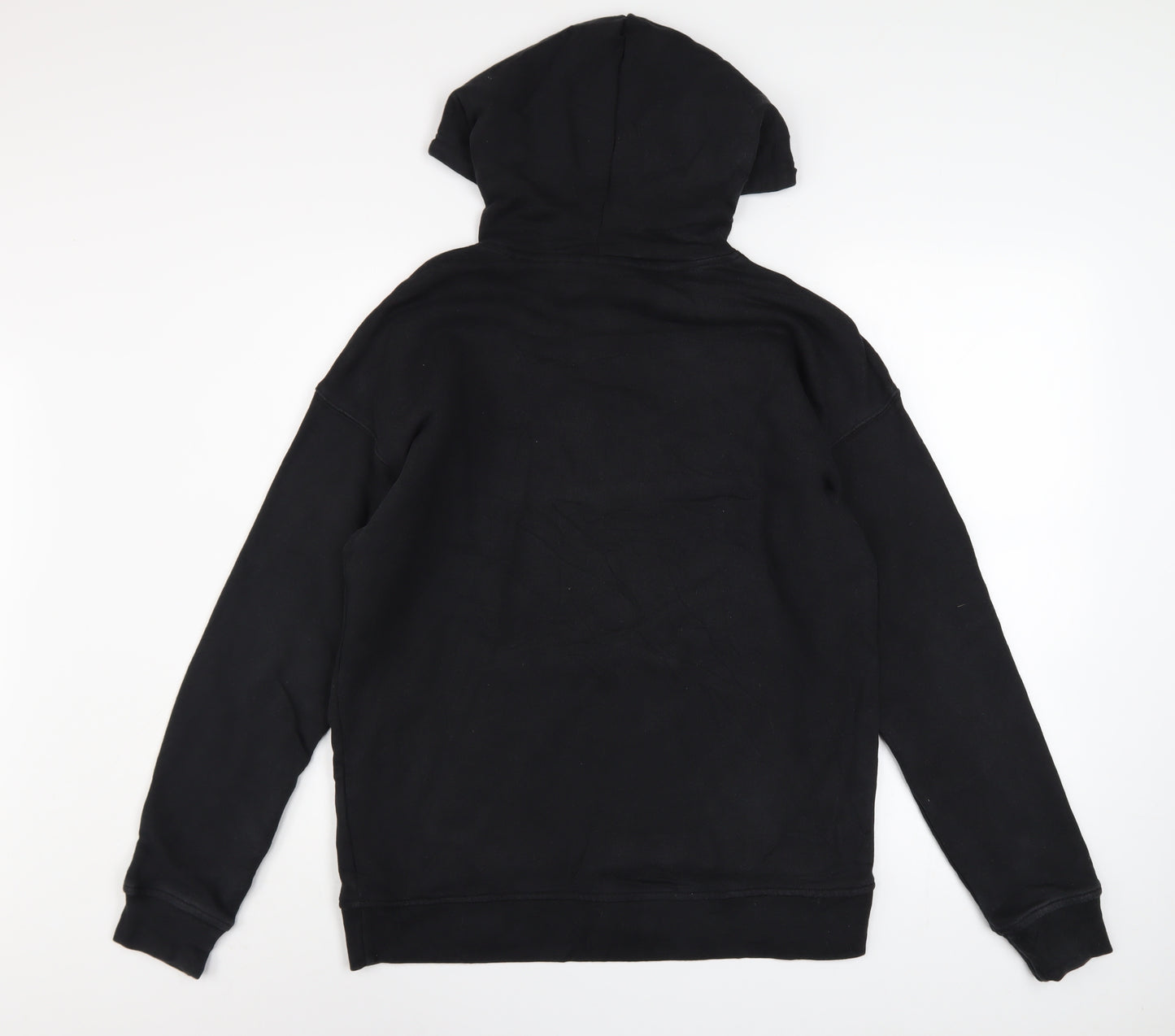 Adidas Womens Black Hoodie UK 8 Pullover Cotton Logo Sweatshirt