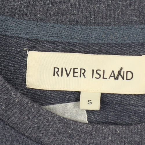 River Island Men's Blue Graphic Print Sweatshirt Size S