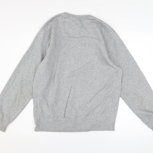 Nike Mens Grey Small Logo Crew Neck Pullover Sweatshirt
