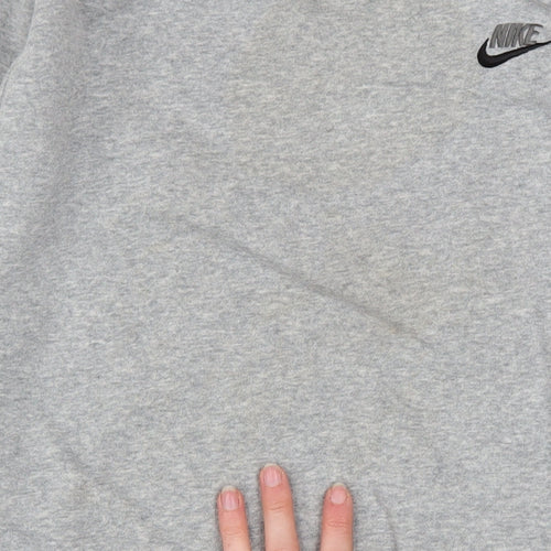 Nike Mens Grey Small Logo Crew Neck Pullover Sweatshirt