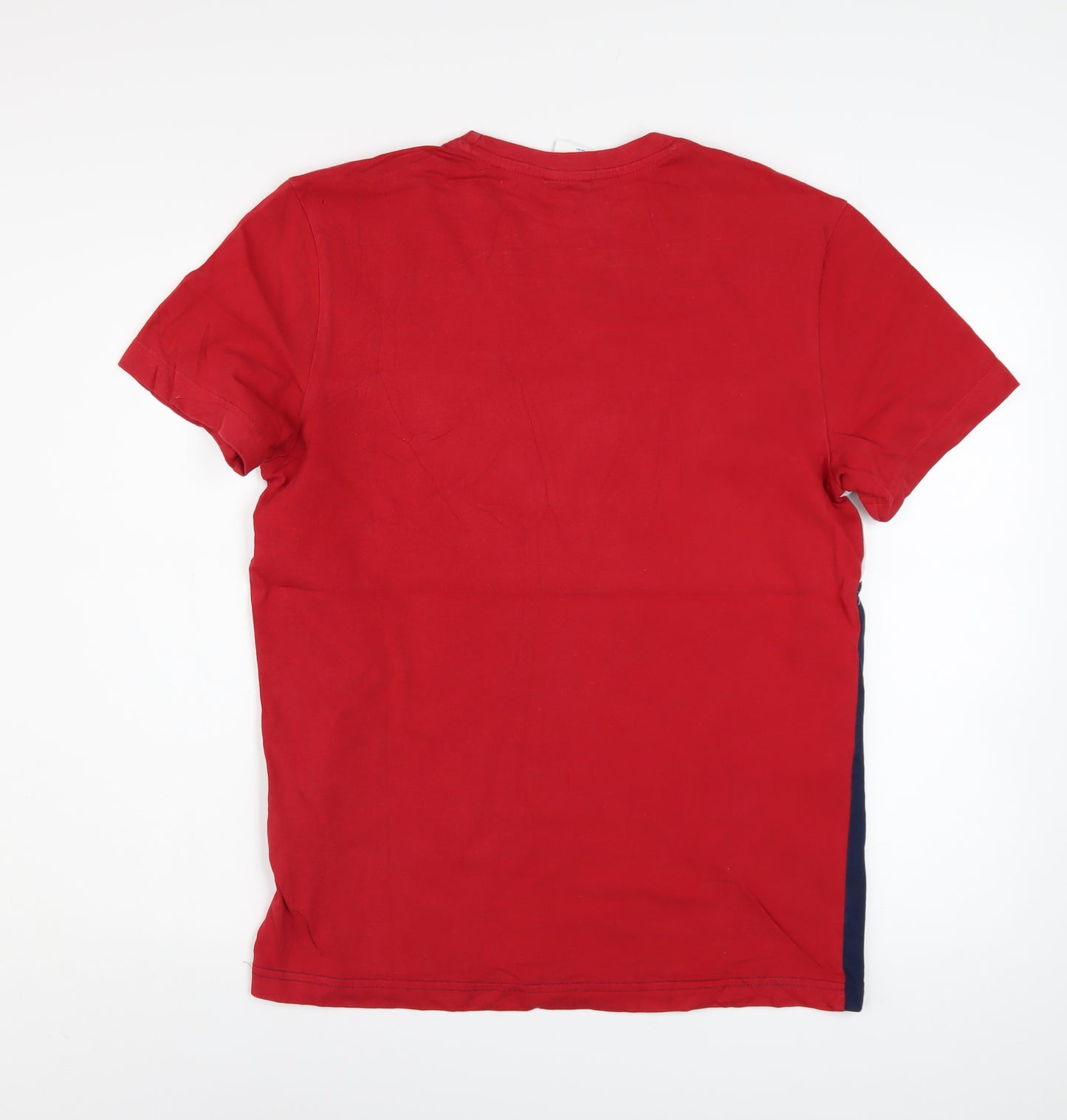Reebok Classic Men's Red White Blue Colourblock Cotton T-Shirt Size M