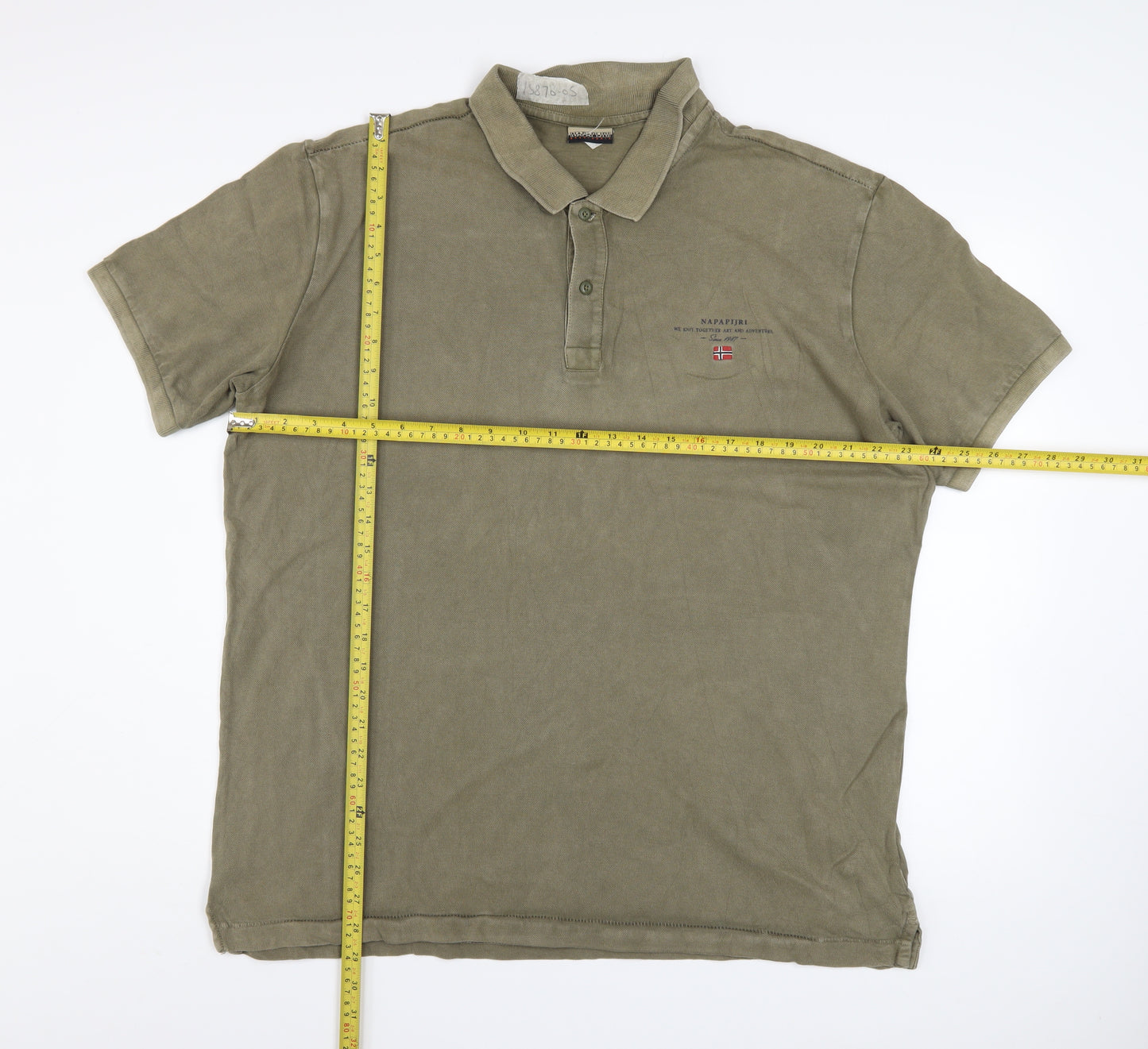 Napapijri Men's Green 2XL Regular Fit Cotton Polo Shirt