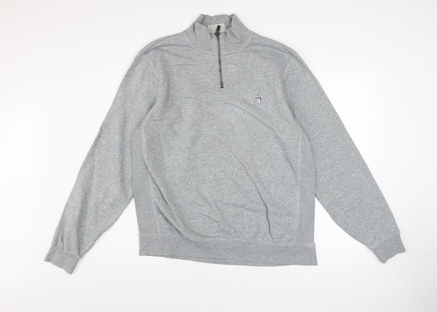 Original Penguin Men’s Grey 1/4 Zip Mock Neck Sweatshirt Size M
