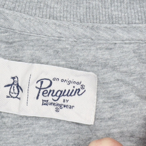 Original Penguin Men’s Grey 1/4 Zip Mock Neck Sweatshirt Size M