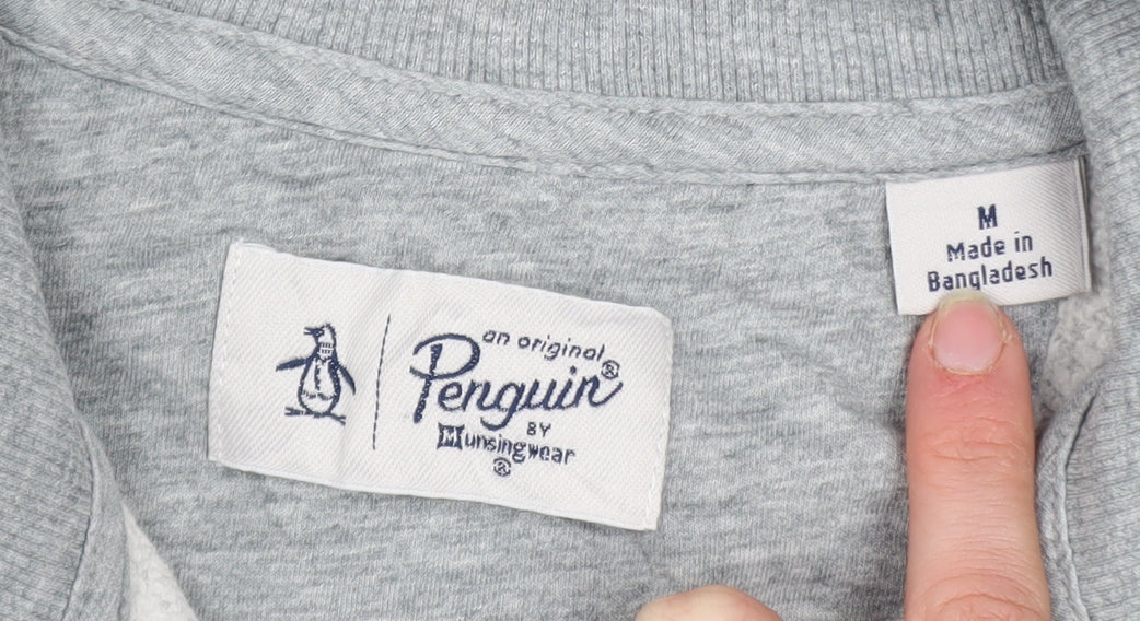 Original Penguin Men’s Grey 1/4 Zip Mock Neck Sweatshirt Size M