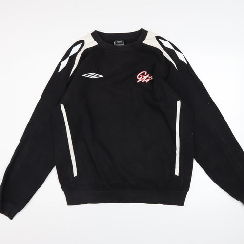 Umbro Mens Black M Crew Neck Pullover Sports Sweatshirt