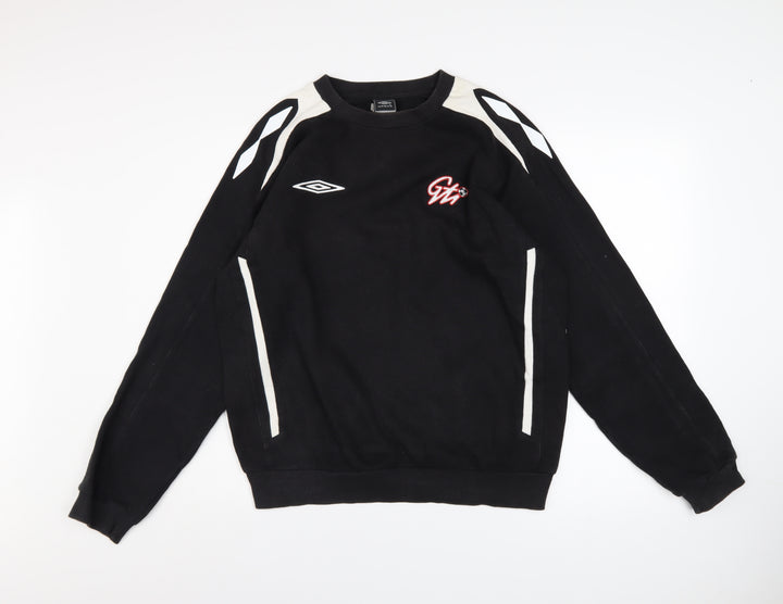 Umbro Mens Black M Crew Neck Pullover Sports Sweatshirt