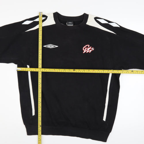 Umbro Mens Black M Crew Neck Pullover Sports Sweatshirt