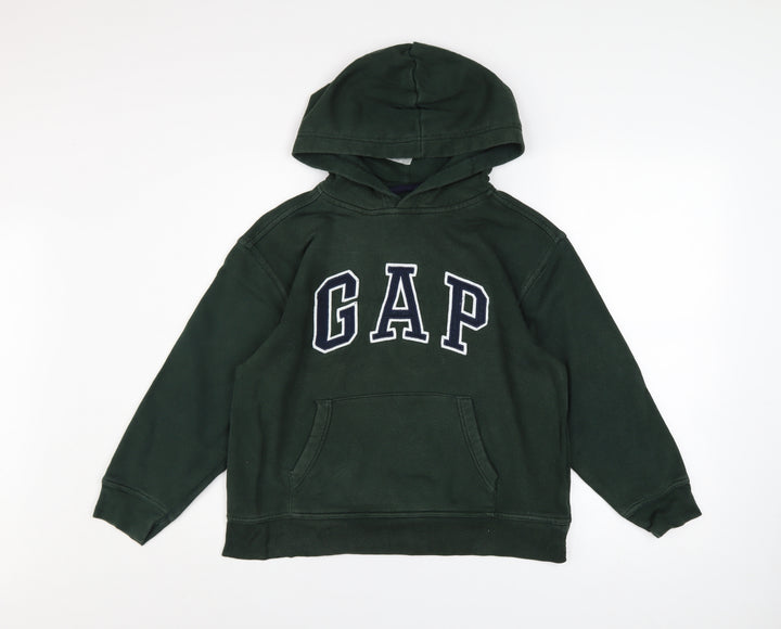 GAP Boys Green Logo Pullover Fleece Hoodie Size M