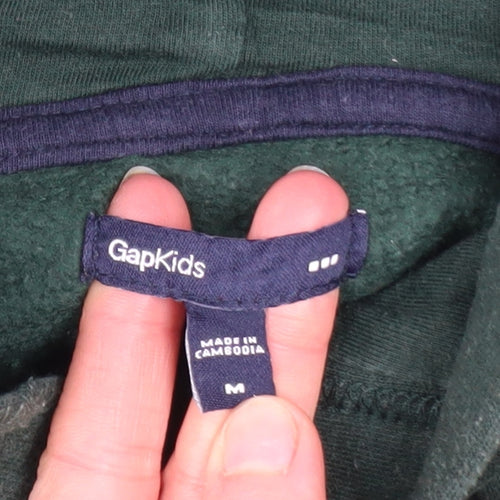GAP Boys Green Logo Pullover Fleece Hoodie Size M