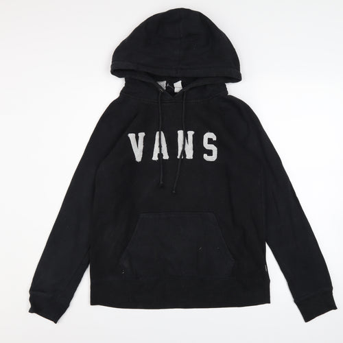 Vans Mens Black Pullover Hoodie Small Fleece Logo Skate Streetwear