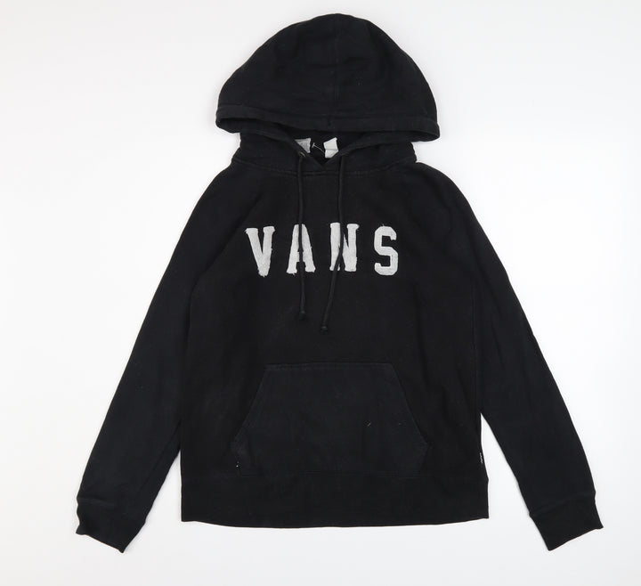 Vans Mens Black Pullover Hoodie Small Fleece Logo Skate Streetwear