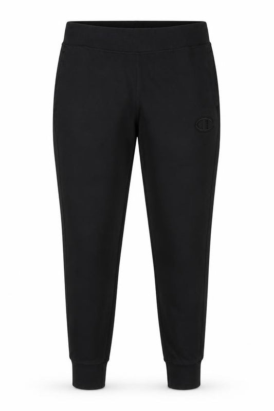 Front view of Champion Men's Black Fleece Jogger Trousers, size L