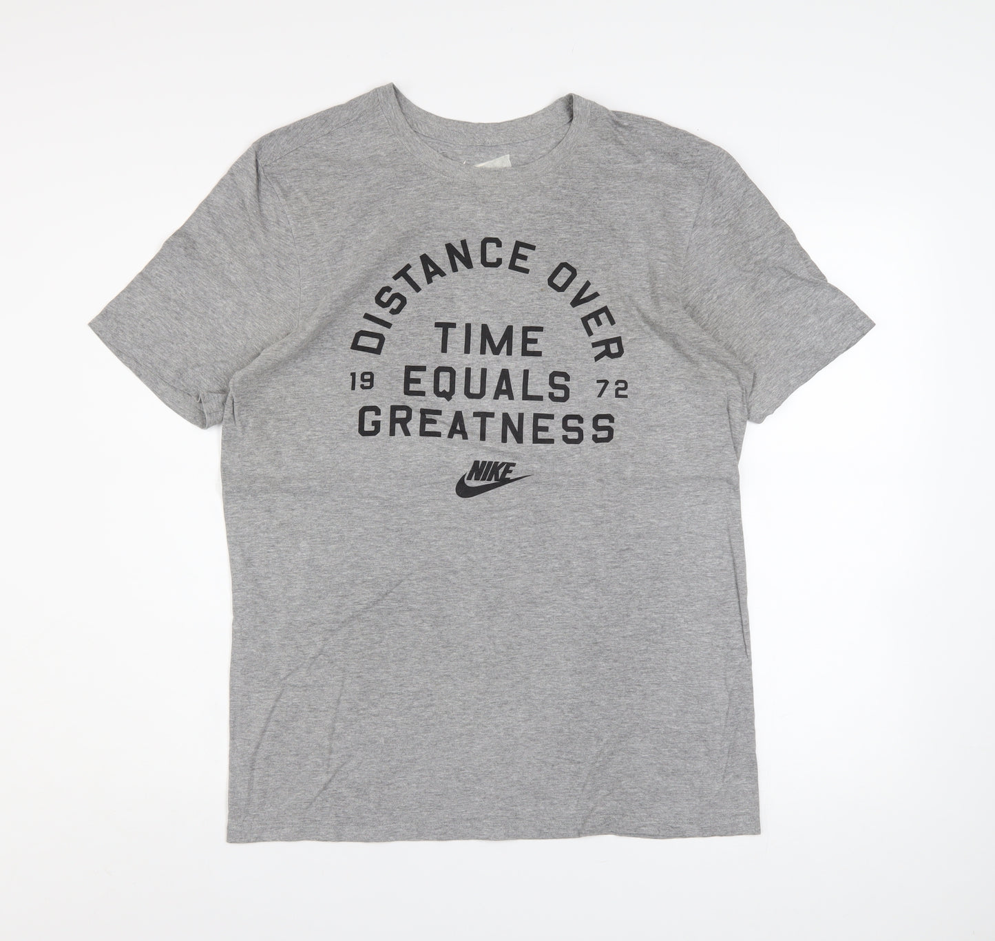 Nike Men's Grey Graphic Athletic Fit Sports T-Shirt Size M