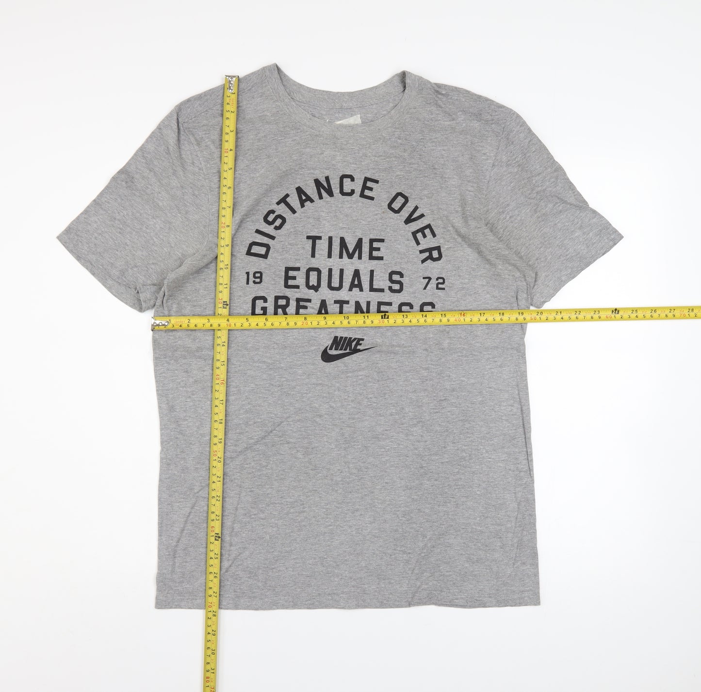 Nike Men's Grey Graphic Athletic Fit Sports T-Shirt Size M