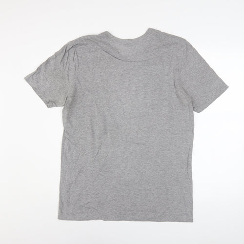 Nike Men's Grey Graphic Athletic Fit Sports T-Shirt Size M