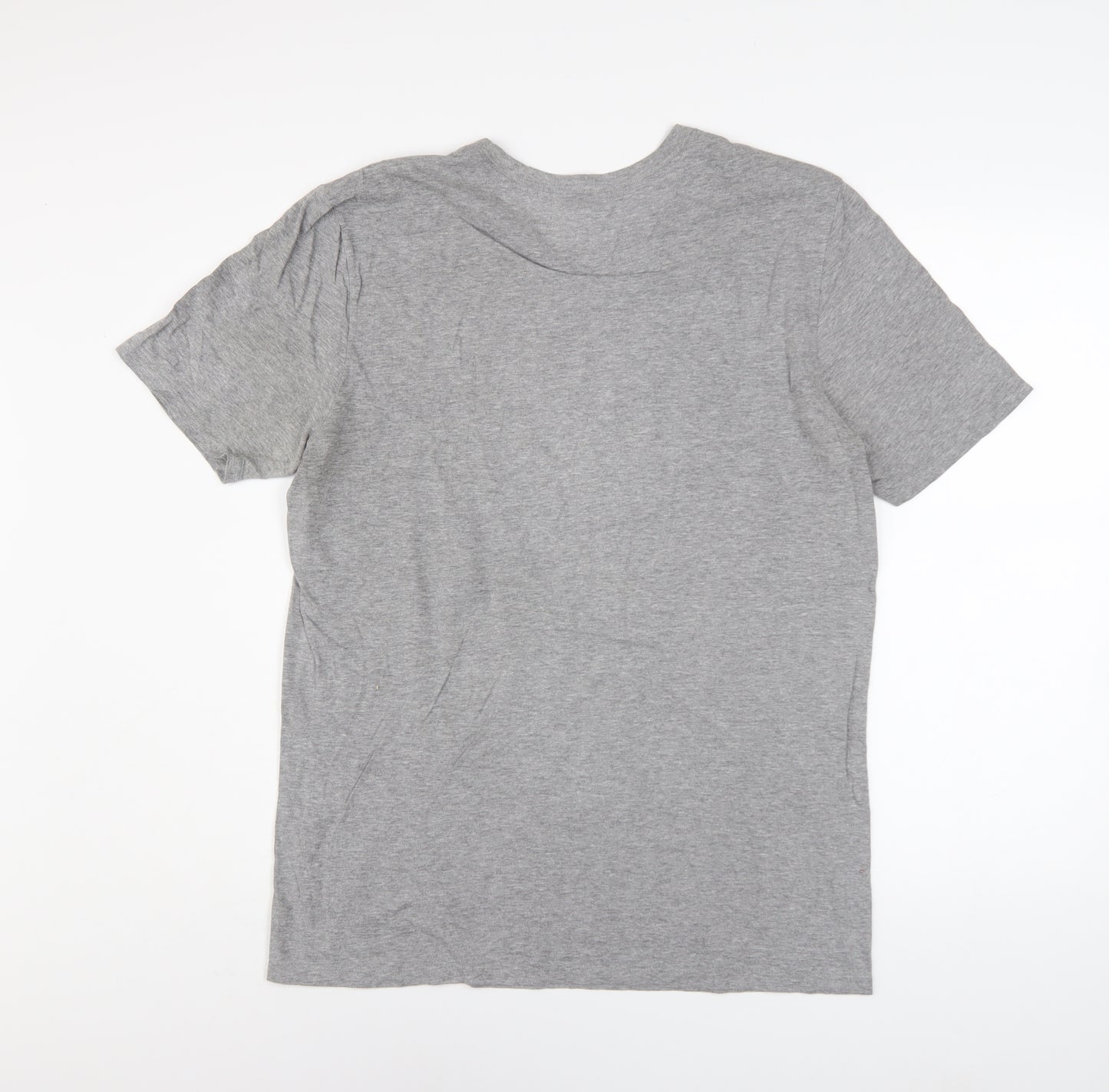 Nike Men's Grey Graphic Athletic Fit Sports T-Shirt Size M