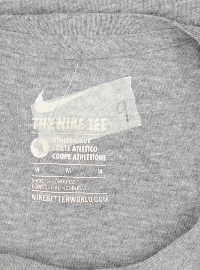 Nike Men's Grey Graphic Athletic Fit Sports T-Shirt Size M